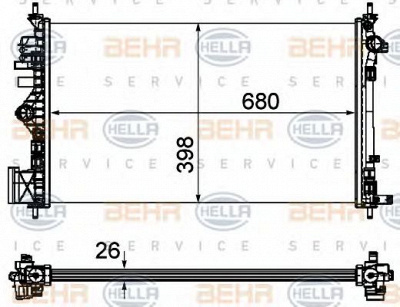 HELLA 8mk376754331 -  Радиатор, охлаждение двигателя