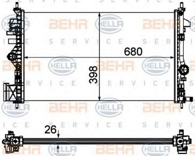HELLA 8mk376754351 -  Радиатор, охлаждение двигателя
