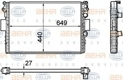 HELLA 8mk376754401 -  Радиатор, охлаждение двигателя