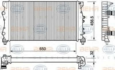 HELLA 8mk376754444 -  Радиатор, охлаждение двигателя