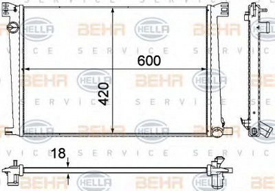 HELLA 8mk376754591 -  Радиатор, охлаждение двигателя