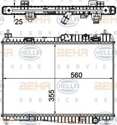 HELLA 8mk376754761 -  Радиатор, охлаждение двигателя