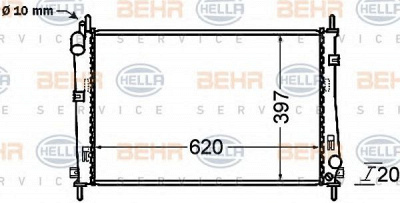 HELLA 8mk376754781 -  Радиатор, охлаждение двигателя
