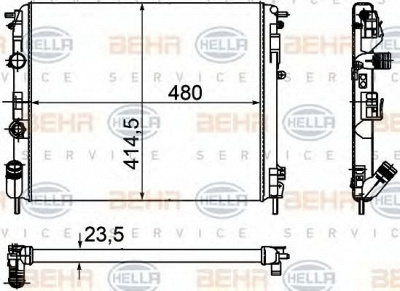 HELLA 8mk376755341 -  Радиатор, охлаждение двигателя