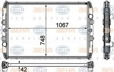 HELLA 8mk376755421 -  Радиатор, охлаждение двигателя