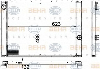 HELLA 8mk376755591 -  Радиатор, охлаждение двигателя