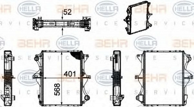 HELLA 8mk376756031 -  Радиатор, охлаждение двигателя