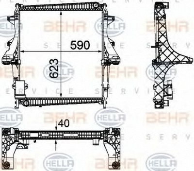 HELLA 8mk376756111 -  Радиатор, охлаждение двигателя