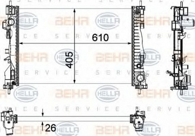 HELLA 8mk376756251 -  Радиатор, охлаждение двигателя