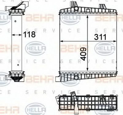 HELLA 8mk376756391 -  Радиатор, охлаждение двигателя