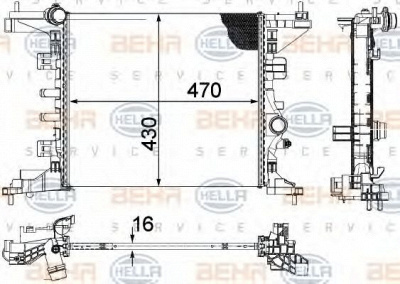 HELLA 8mk376756441 -  Радиатор, охлаждение двигателя