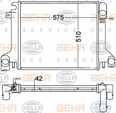 HELLA 8mk376758021 -  Радиатор, охлаждение двигателя
