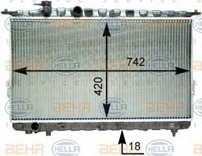 HELLA 8mk376762231 -  Радиатор, охлаждение двигателя