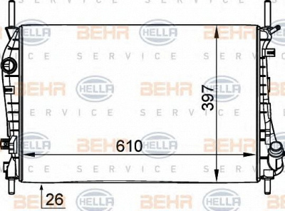 HELLA 8mk376764161 -  Радиатор, охлаждение двигателя
