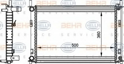 HELLA 8mk376764301 -  Радиатор, охлаждение двигателя