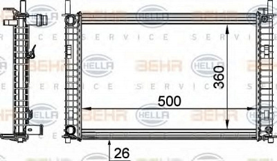 HELLA 8mk376764321 -  Радиатор, охлаждение двигателя