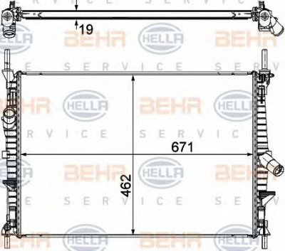 HELLA 8mk376764501 -  Радиатор, охлаждение двигателя