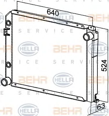 HELLA 8mk376765421 -  Радиатор, охлаждение двигателя