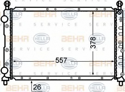 HELLA 8mk376766101 -  Радиатор, охлаждение двигателя