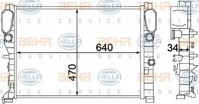 HELLA 8mk376769781 -  Радиатор, охлаждение двигателя