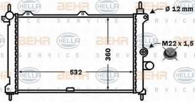 HELLA 8mk376771171 -  Радиатор, охлаждение двигателя
