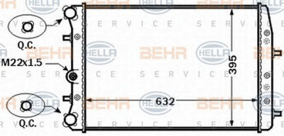 HELLA 8mk376772521 -  Радиатор, охлаждение двигателя