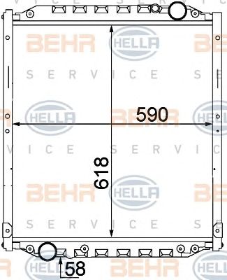 HELLA 8mk376774441 -  Радиатор, охлаждение двигателя