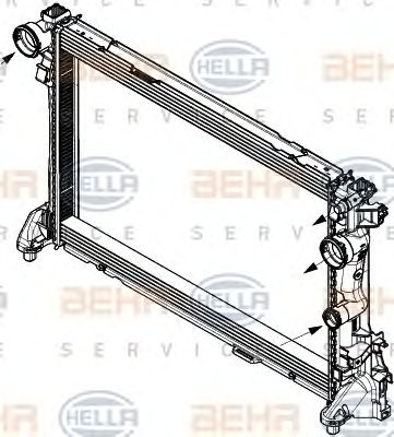 HELLA 8mk376780691 -  Радиатор, охлаждение двигателя