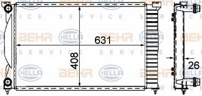 HELLA 8mk376781001 -  Радиатор, охлаждение двигателя