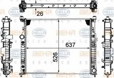 HELLA 8mk376781561 -  Радиатор, охлаждение двигателя
