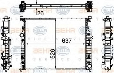HELLA 8mk376781571 -  Радиатор, охлаждение двигателя