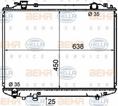 HELLA 8mk376787101 -  Радиатор, охлаждение двигателя