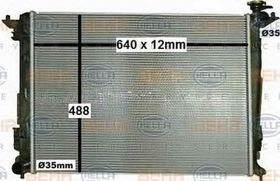 HELLA 8mk376787571 -  Радиатор, охлаждение двигателя