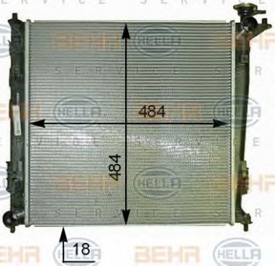 HELLA 8mk376787581 -  Радиатор, охлаждение двигателя