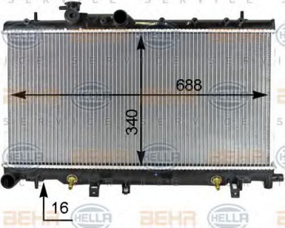 HELLA 8mk376787661 -  Радиатор, охлаждение двигателя