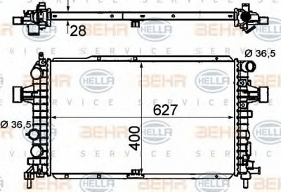 HELLA 8mk376790021 -  Радиатор, охлаждение двигателя
