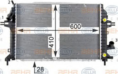 HELLA 8mk376790034 -  Радиатор, охлаждение двигателя