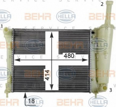 HELLA 8mk376790051 -  Радиатор, охлаждение двигателя