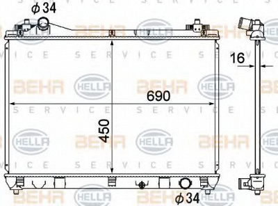 HELLA 8mk376790261 -  Радиатор, охлаждение двигателя