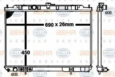 HELLA 8mk376790301 -  Радиатор, охлаждение двигателя