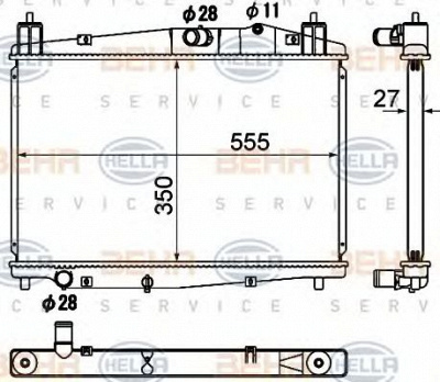 HELLA 8mk376790401 -  Радиатор, охлаждение двигателя