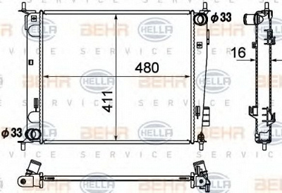 HELLA 8mk376790421 -  Радиатор, охлаждение двигателя