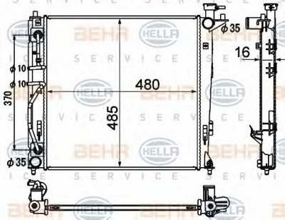 HELLA 8mk376790451 -  Радиатор, охлаждение двигателя