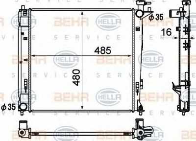 HELLA 8mk376790461 -  Радиатор, охлаждение двигателя