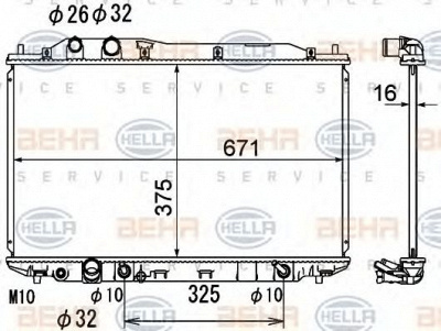 HELLA 8mk376790481 -  Радиатор, охлаждение двигателя