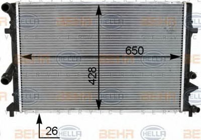 HELLA 8mk376790551 -  Радиатор, охлаждение двигателя