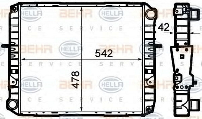 HELLA 8mk376792191 -  Радиатор, охлаждение двигателя