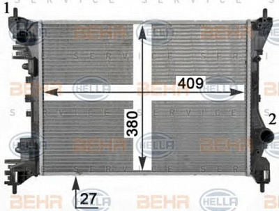 HELLA 8mk376900011 -  Радиатор, охлаждение двигателя