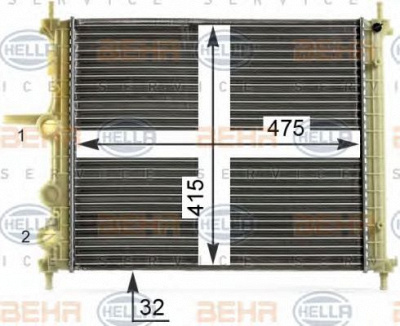 HELLA 8mk376900141 -  Радиатор, охлаждение двигателя