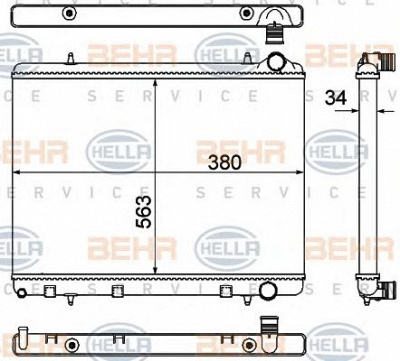 HELLA 8mk376901031 -  Радиатор, охлаждение двигателя